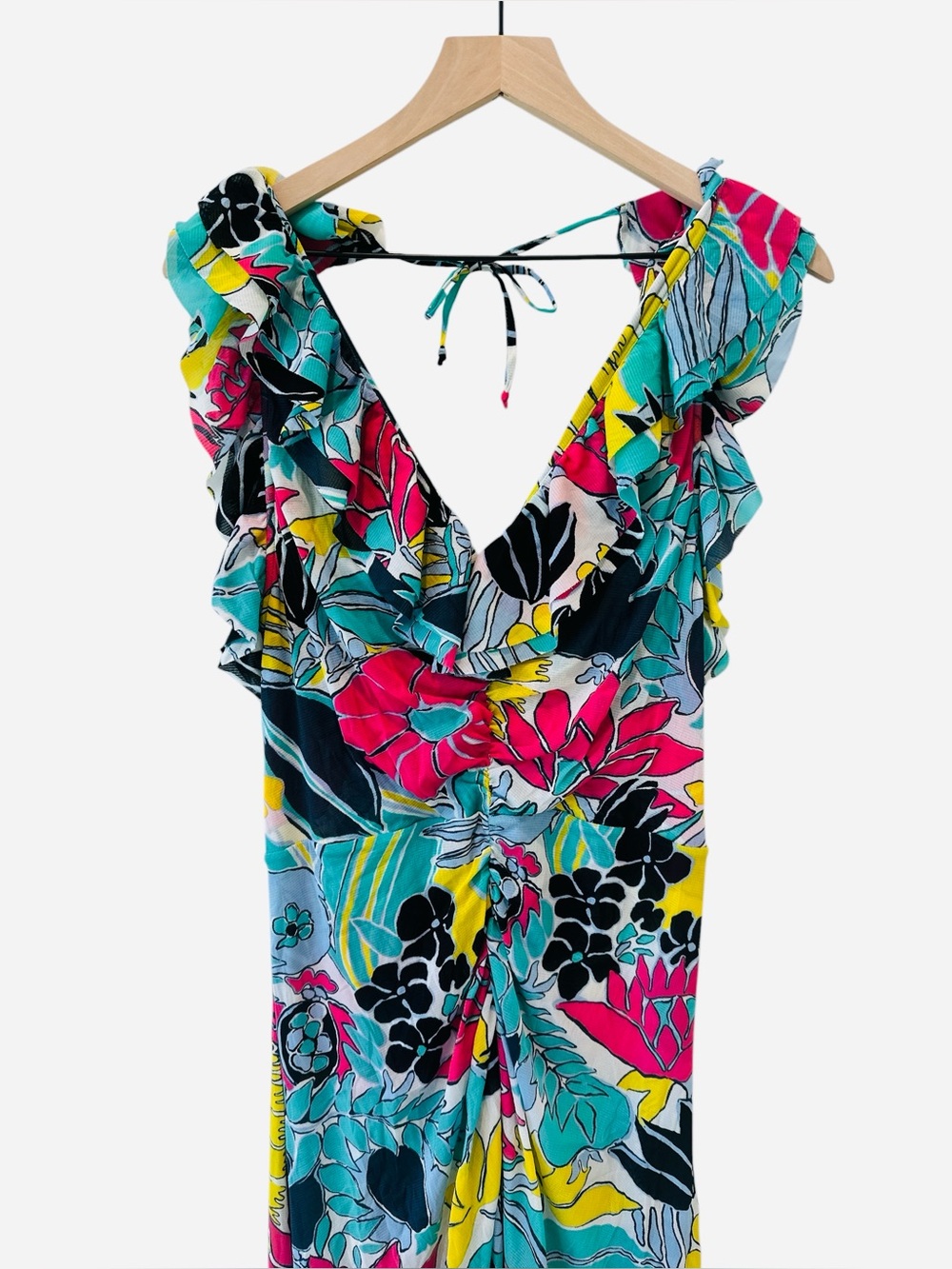 Diane Von Furstenberg Sean Floral Mesh Ruffle Maxi Dress - Picture 6 of 10